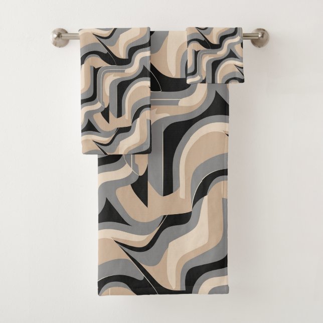 Cute minimalist tiled pattern  bath towel set (Insitu)