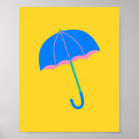 Cute Minimalist Umbrella Illustration in Yellow