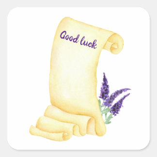 Cute Minimalist Watercolor Provence delicate lave Square Sticker