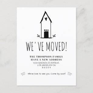 Cute Minimalist We've Moved New Address Moving Ann Announcement Postcard