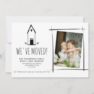 Cute Minimalist We've Moved New Home Photo Moving Announcement