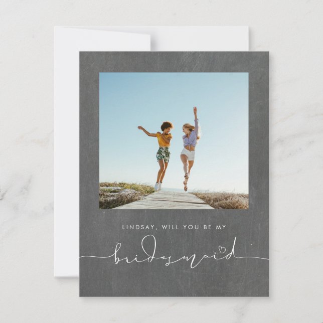 Cute Minimalist Will You Be My Bridesmaid Photo (Front)