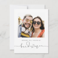 Cute Minimalist Will You Be My Bridesman Photo