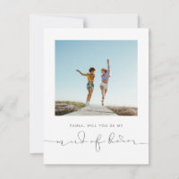 Cute Minimalist Will You Be My Maid of Honour Phot