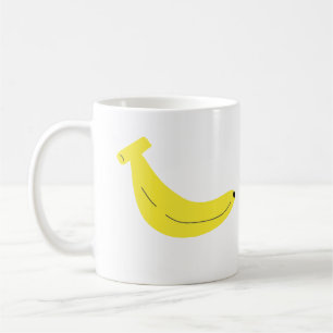 Cute Minimalist Yellow Banana Fruit Gift Coffee Mug
