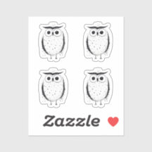 Cute Minimalistic Owl - Hand Drawn Style - Black