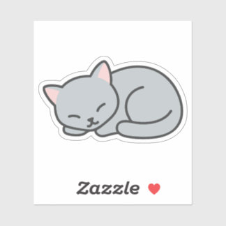 Cute Minimalistic Sleeping Kitten