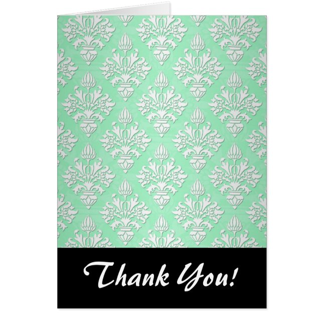 Cute Mint Green and White Floral Damask Pattern (Front)