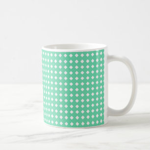 Cute Mint Green and White Geometric Pattern Coffee Mug