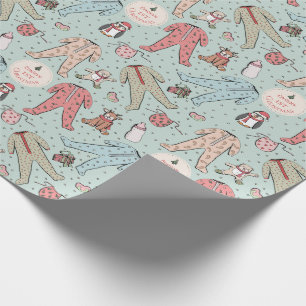 Cute Mint Green Baby's First Christmas Custom Wrapping Paper