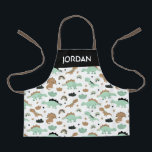 Cute Mint Green Dinosaur Pattern Apron<br><div class="desc">Check out this cute trendy design featuring green dinosaurs.</div>