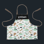 Cute Mint Green Dinosaur Pattern Apron<br><div class="desc">Check out this cute trendy design featuring green dinosaurs.</div>