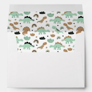 Cute Mint Green Dinosaur Pattern Envelope