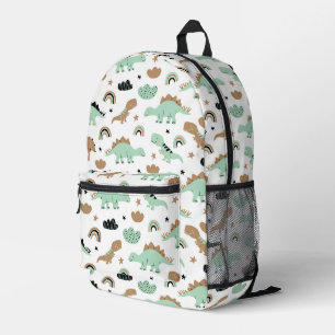 Cute Mint Green Dinosaur Pattern Printed Backpack
