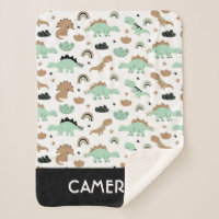 Cute Mint Green Dinosaur Pattern