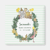 Cute Mint Green Gender Neutral Safari Baby Shower