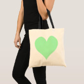 Cute Mint Green Heart Tote Bag (Front (Product))