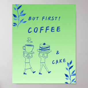 Cute Mint Green Kitchen Wall Art Print