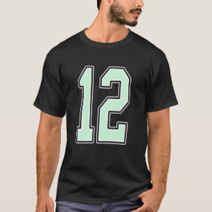 Cute Mint Green Number 12 Jersey Player Uniform #1 T-Shirt