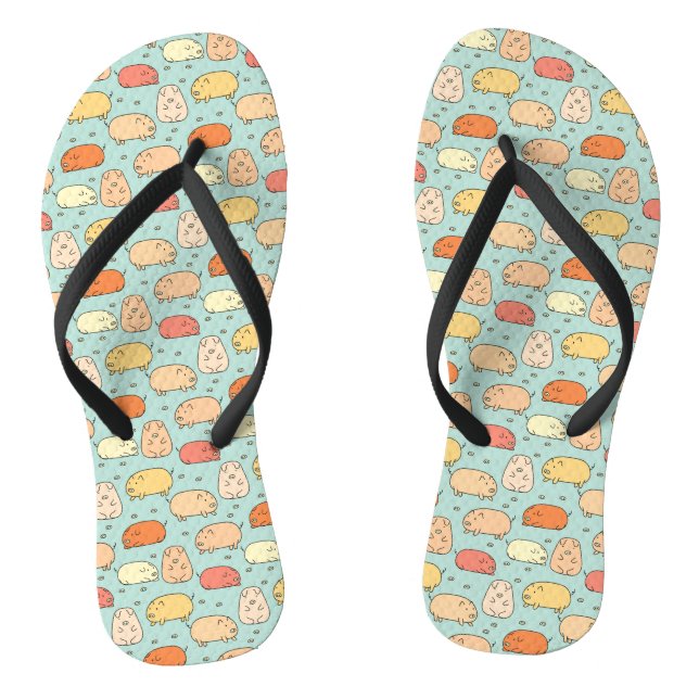 Cute Mint Pig Pattern Thongs (Footbed)