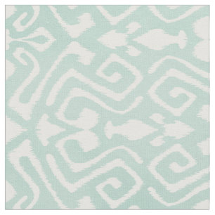 Cute mint turquoise ikat tribal patterns fabric