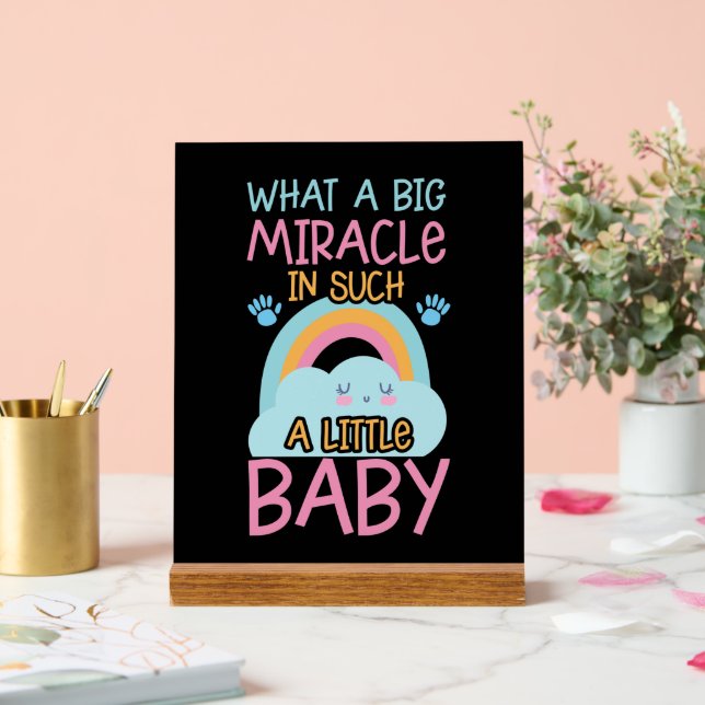 Cute miracle baby word art nursery acrylic sign (Wedding)