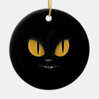 Cute Mischievous Black Cat with Fangs