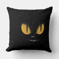 Cute Mischievous Black Cat with Fangs