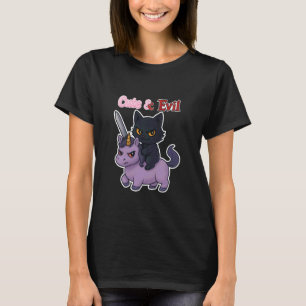 Cute Mischievous Cat Unicorn Funny Mayhem Whimsica T-Shirt