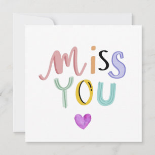 Cute Miss You Card, Greeting Cards, Love Card