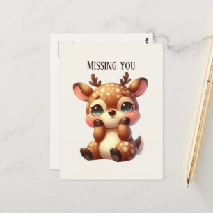 Cute Missing you deer Postcard