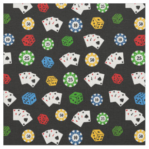 Cute mixed casino gambling pattern material fabric