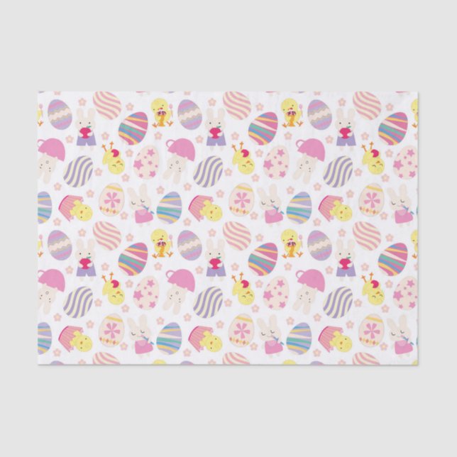 Cute mixed Easter pattern party tissue Paper (Front)