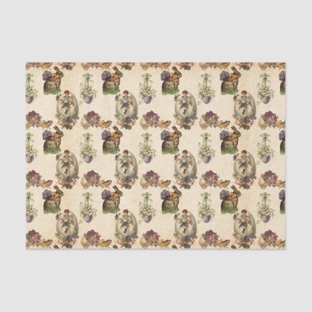 Cute mixed Easter pattern party tissue Paper (Front)