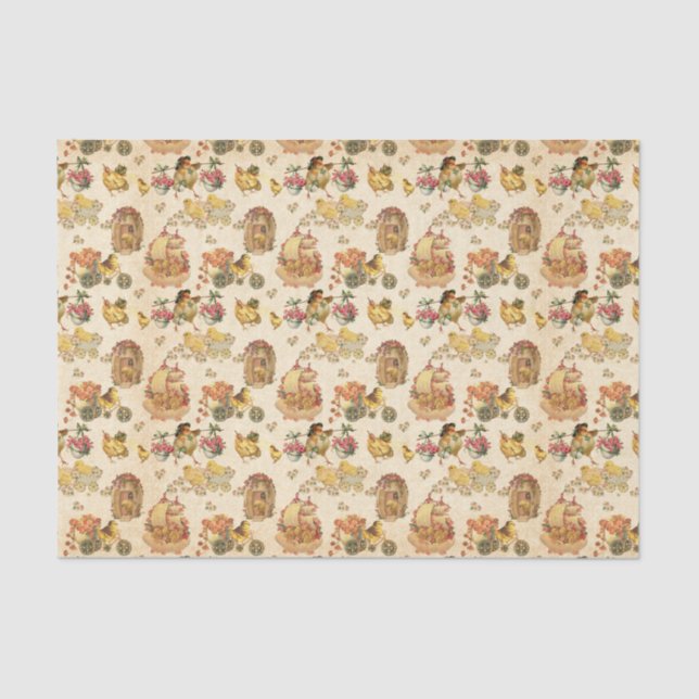 Cute mixed Easter pattern party tissue Paper (Front)