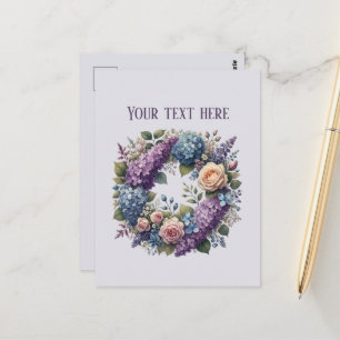 Cute mixed flowers customizable postcard