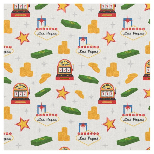 Cute mixed gambling pattern material fabric (Close Up)