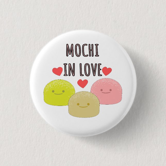 Cute Mochi Cartoon Drawings 3 Cm Round Badge (Front)