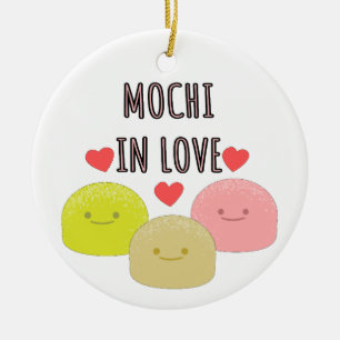 Cute Mochi Cartoon Drawings Ceramic Ornament