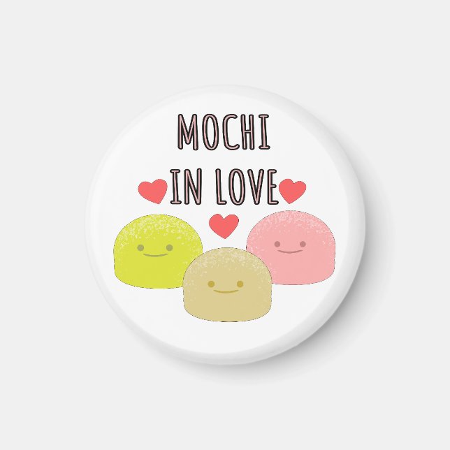Cute Mochi Cartoon Drawings Magnet (Front)