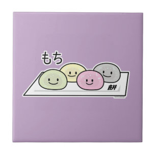 Cute Mochi ice cream rice cake Japanese green tea Ceramic Tile