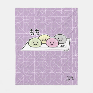 Cute Mochi ice cream rice cake Japanese green tea Fleece Blanket