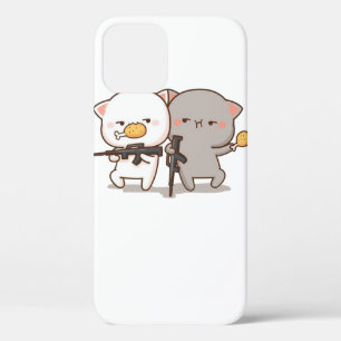 Cute Mochi Peach Cat iPhone 12 Case