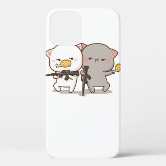 Cute Mochi Peach Cat iPhone 12 Case