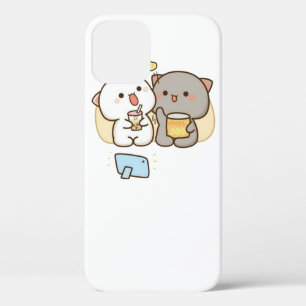 Cute Mochi Peach Cat iPhone 12 Case
