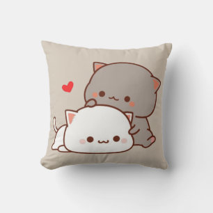 cute mochi peach cat cushion