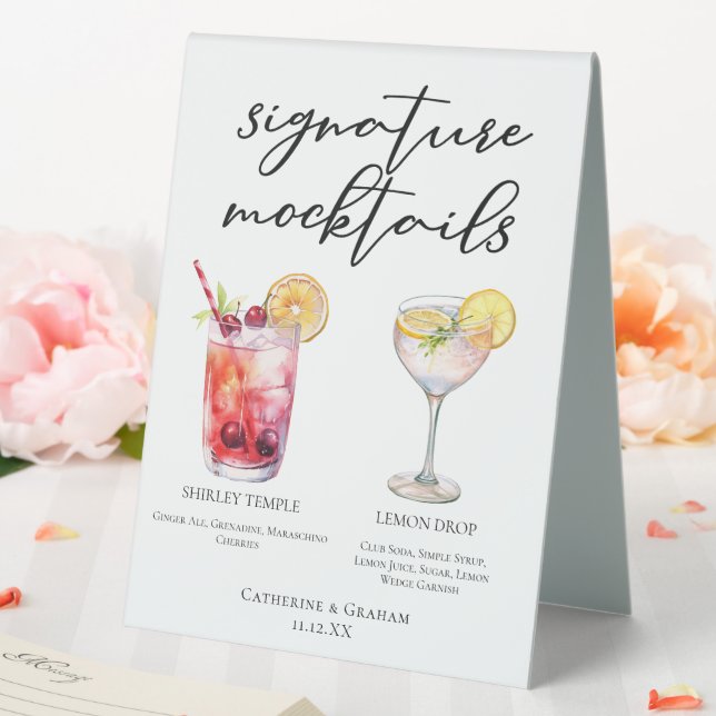 Cute Mocktails Shirley Temple Lemon Drop Menu (In SItu (Wedding))