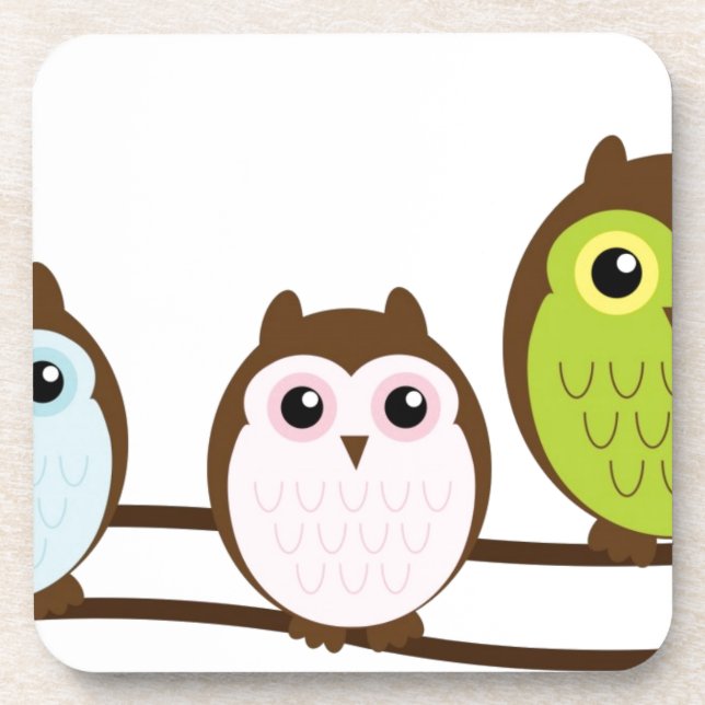 Cute Mod Chic Classy Destiny Owl Coaster (Front)