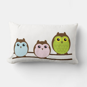 Cute Mod Chic Classy Destiny Owl Lumbar Cushion