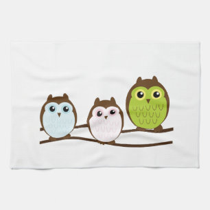 Cute Mod Chic Classy Destiny Owl Tea Towel
